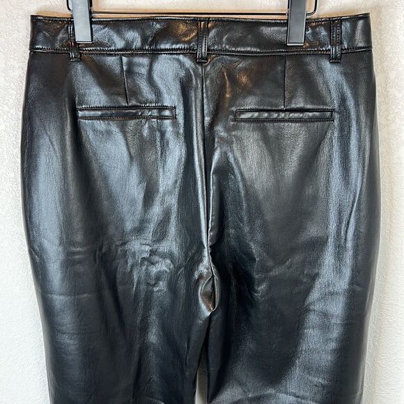 NWT Babaton Vegan Leather Black Straight Pants Size 14 - Picture 8 of 14